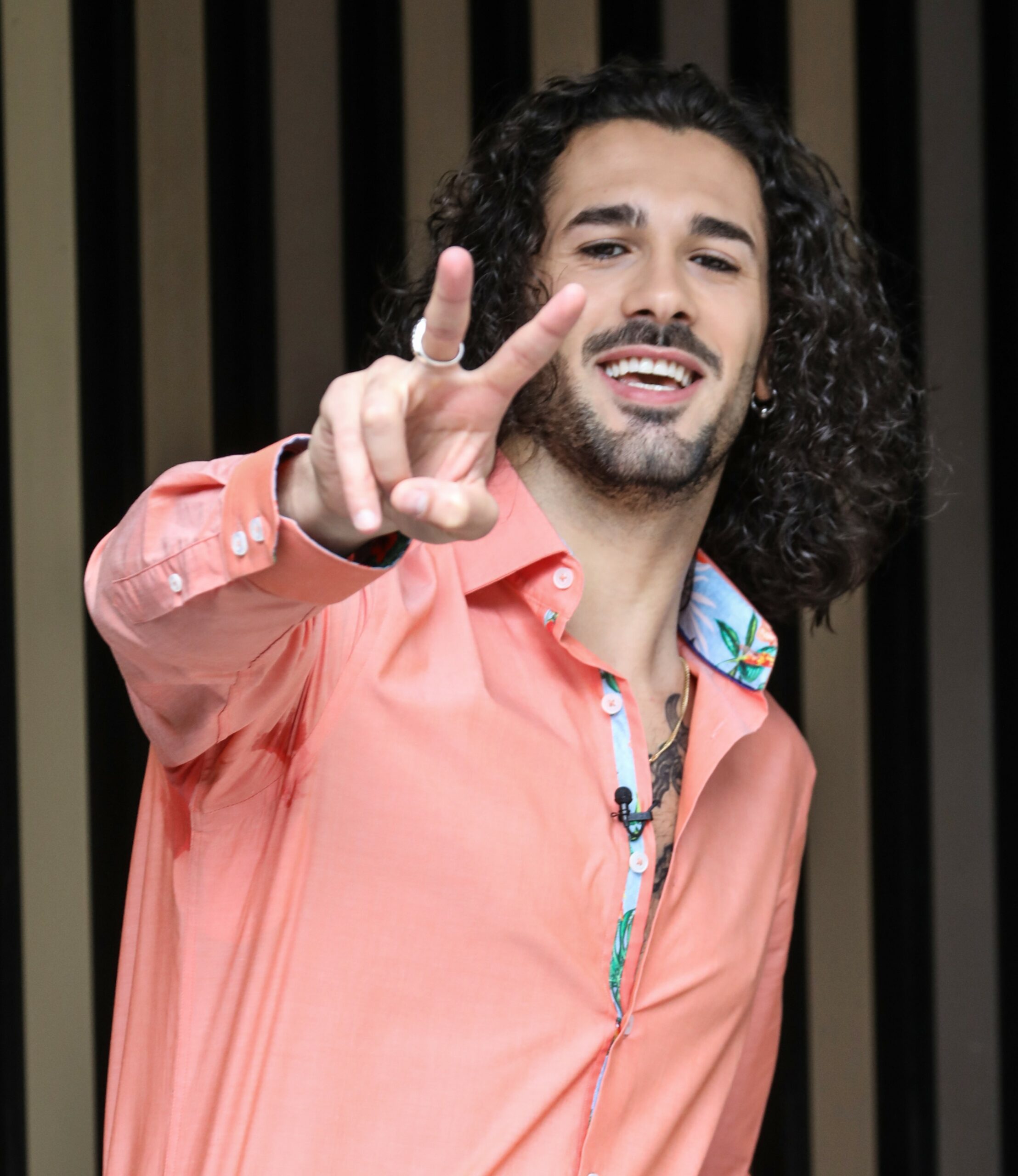 Strictly 2023 star Graziano Di Prima throwing the peace sign