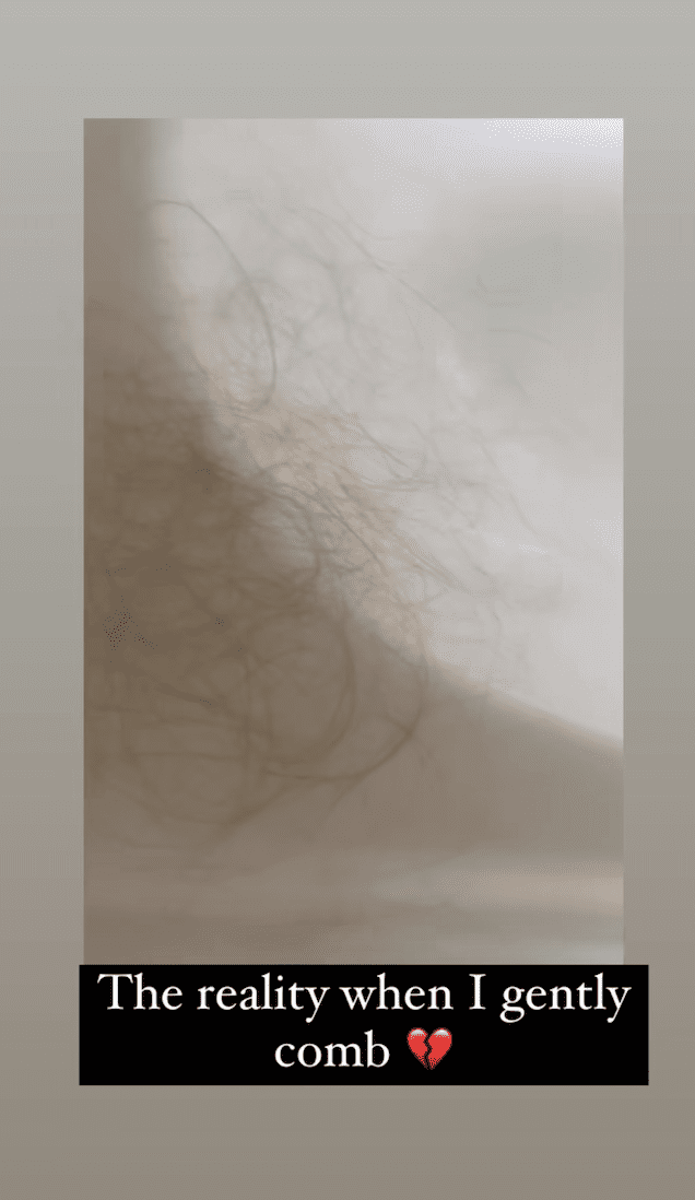 Strands of hair on the side in the bathroom