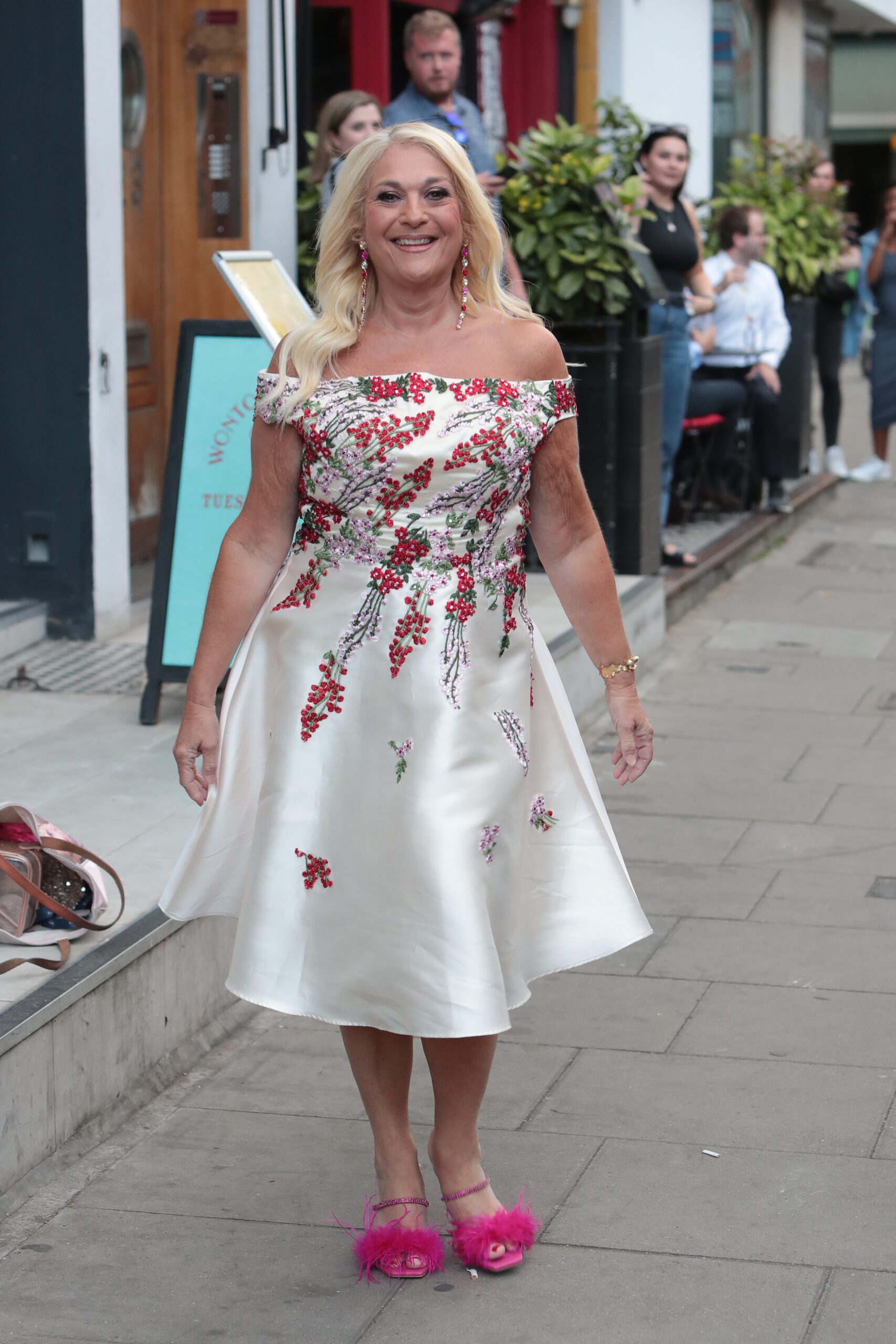 Vanessa Feltz filming Celebs Go Dating