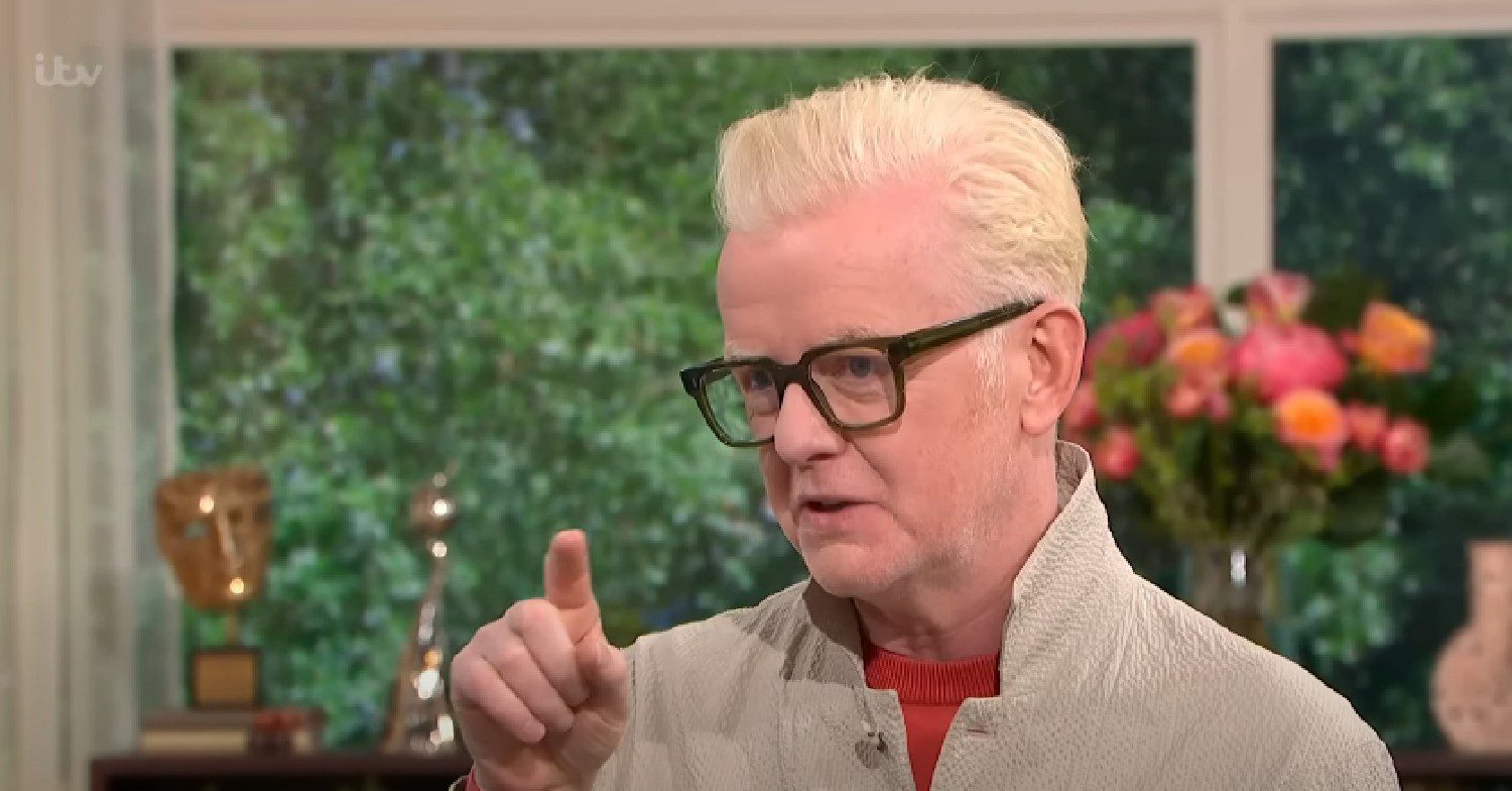 Chris Evans pointing on This Morning