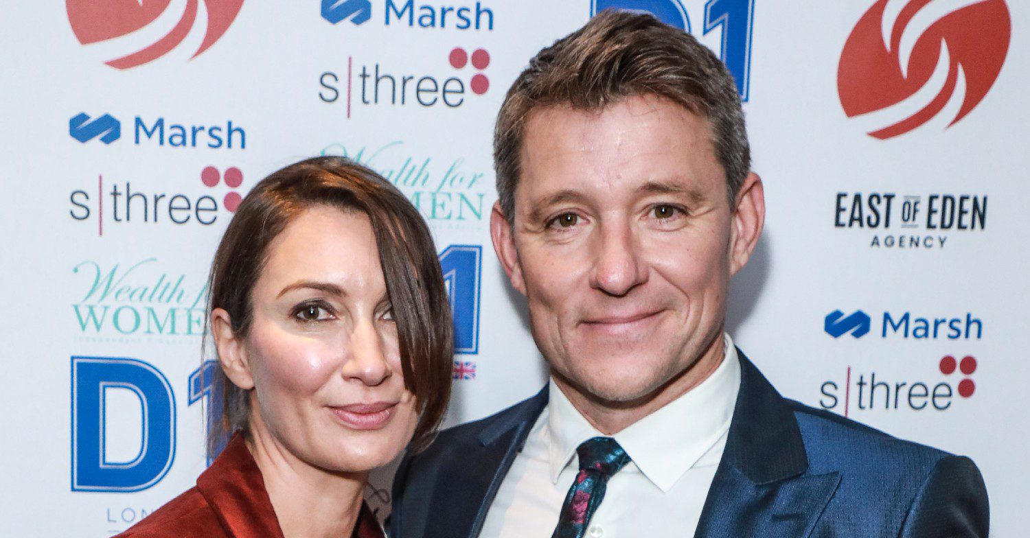 Ben Shephard smiling with his wife 