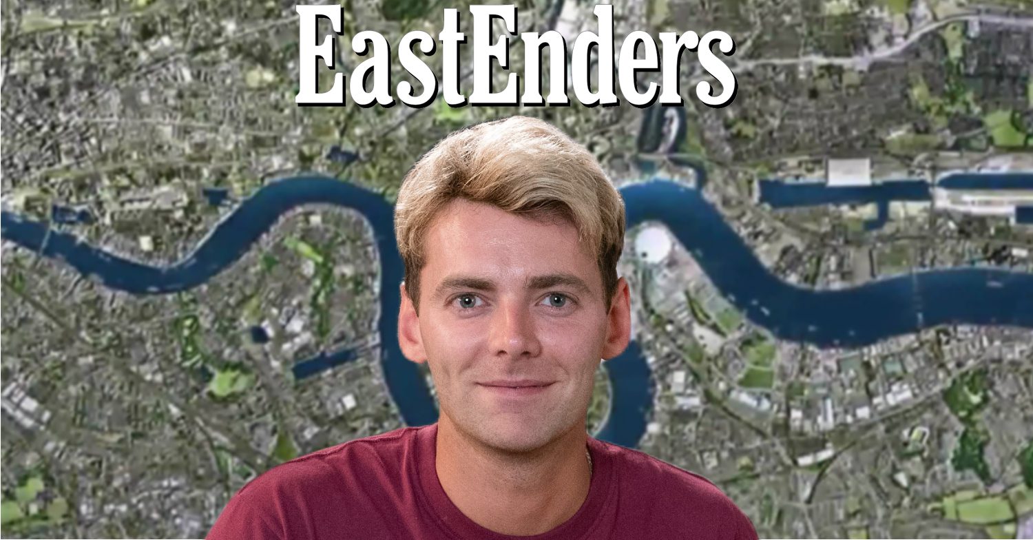 EastEnders' Peter, the EastEnders logo and background of the Dales