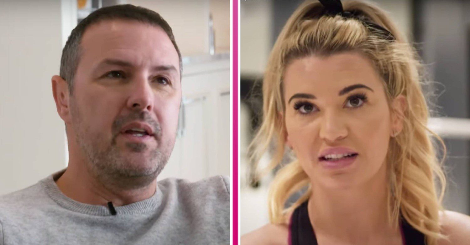 Paddy McGuinness and Christine McGuinness both look slightly upwards