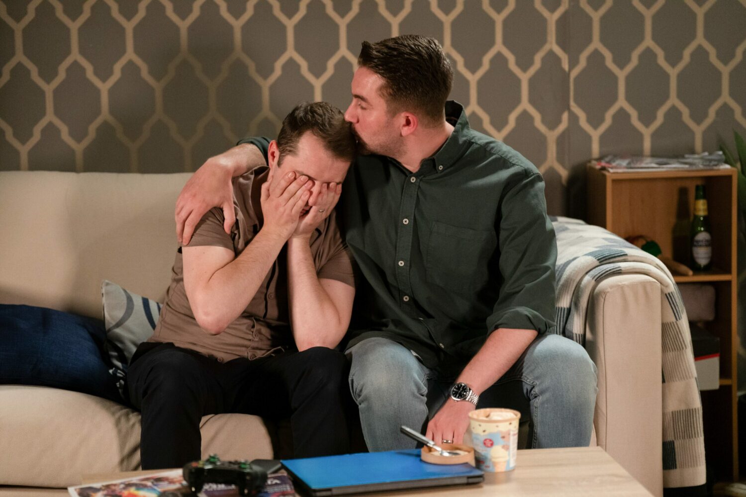 Ben cries and is comforted by Callum