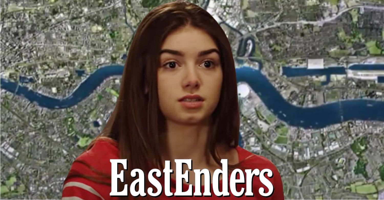 EastEnders' Cindy Jnr, the EastEnders logo and background of the Thames