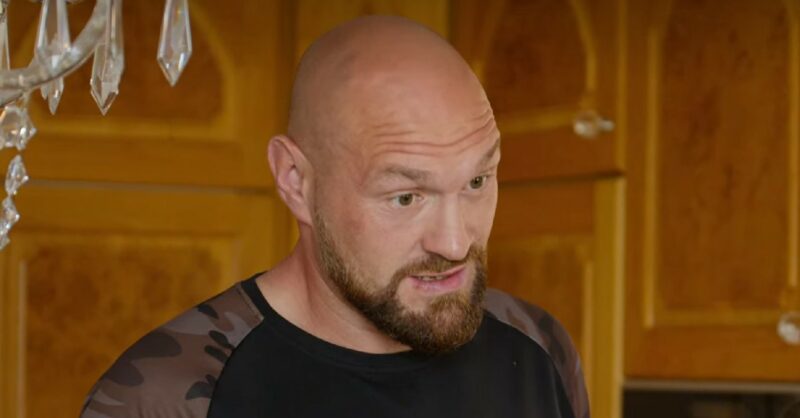 Tyson Fury looking cross