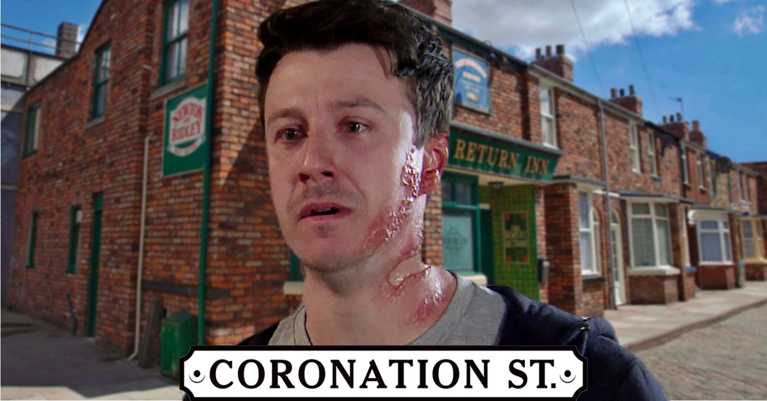 Coronation Street's Ryan, the Coronation Street logo and background of the Rovers