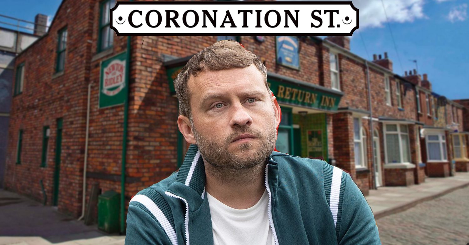 Coronation Street's Paul, the Coronation Street logo and background of the Rovers