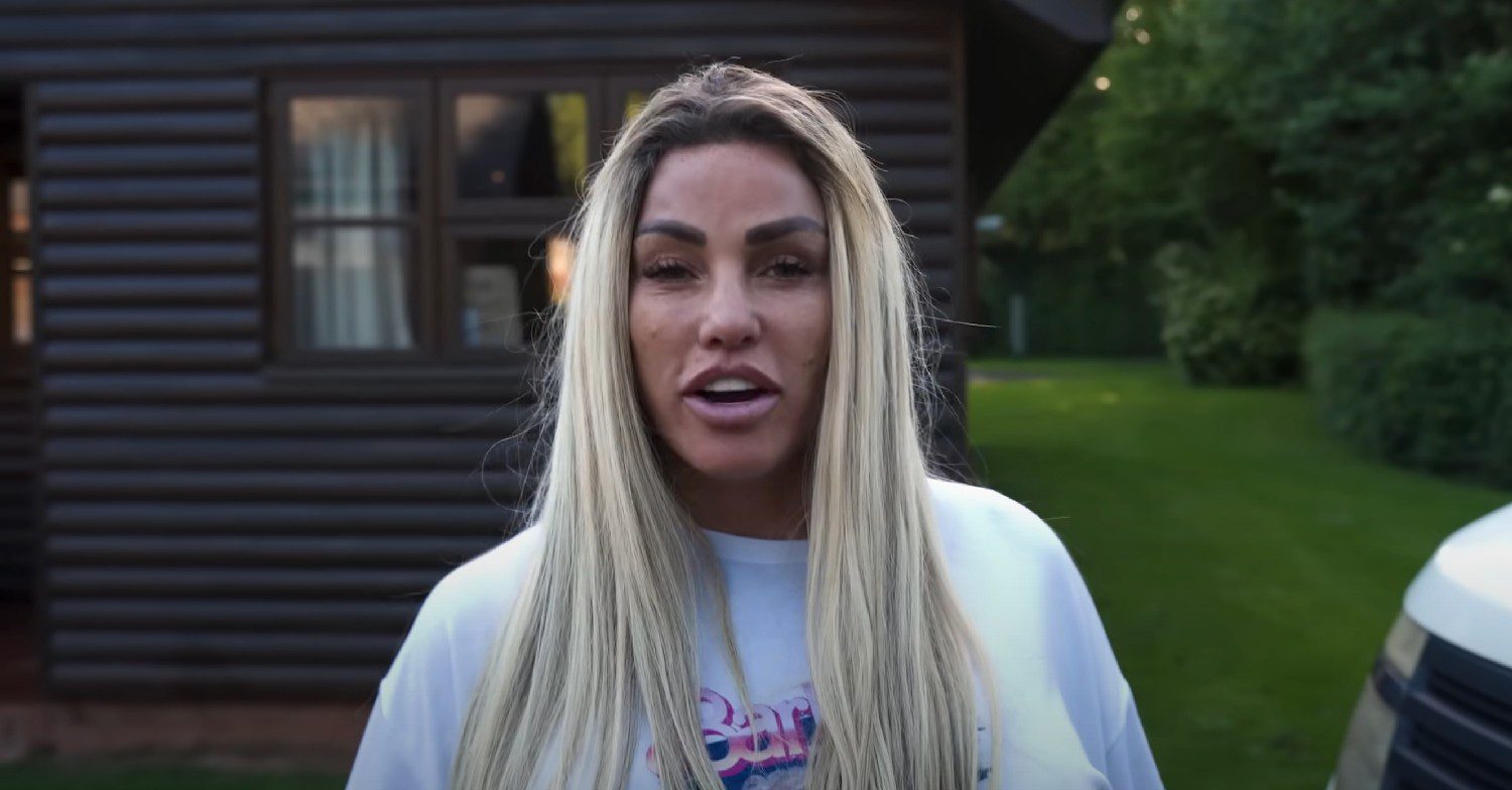 Katie Price speaking to camera