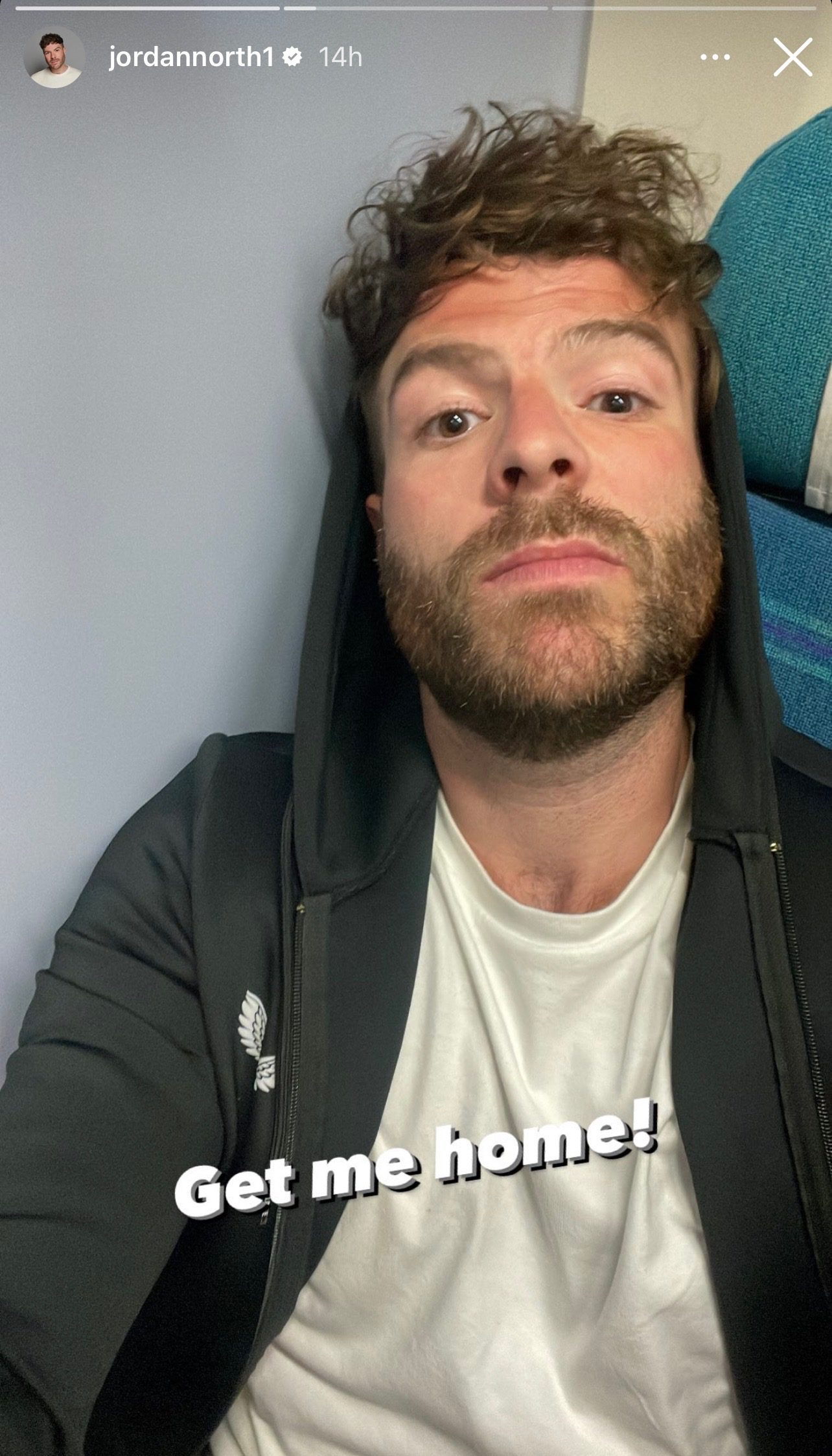 Jordan North waiting for a flight