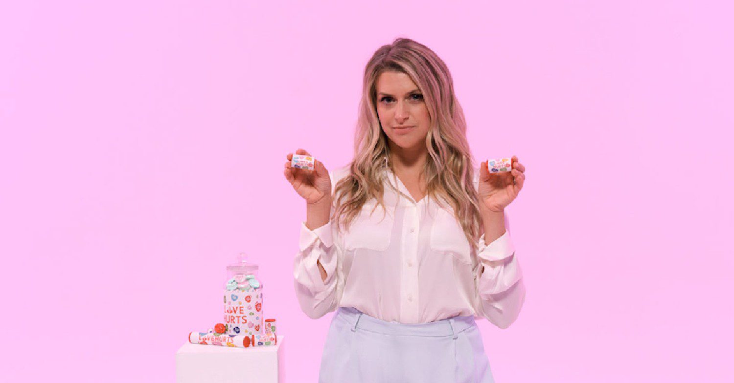 Anna Williamson posing with sweets