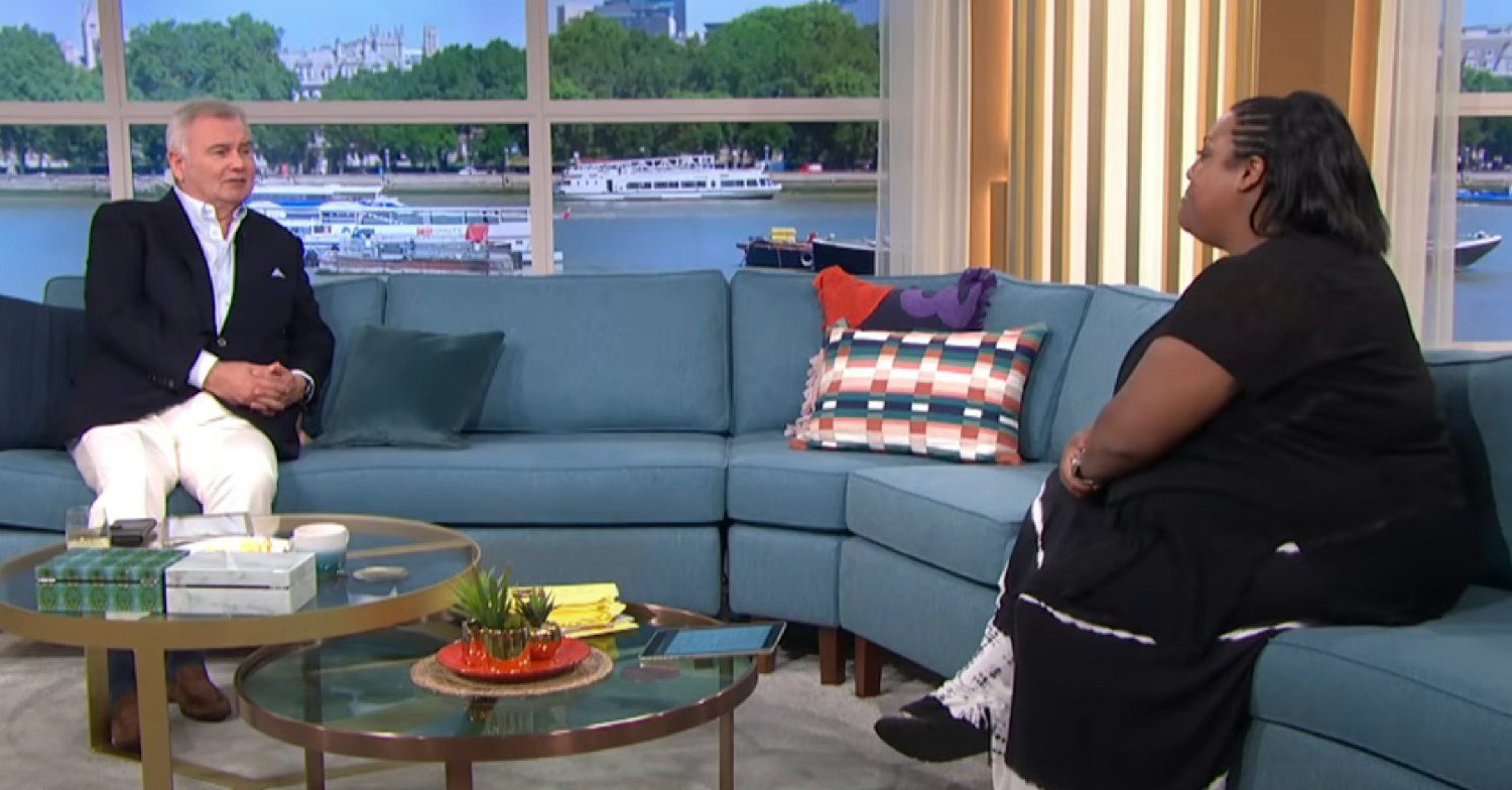 Eamonn Holmes and Alison Hammond sat on a sofa on This Morning talking live on TV