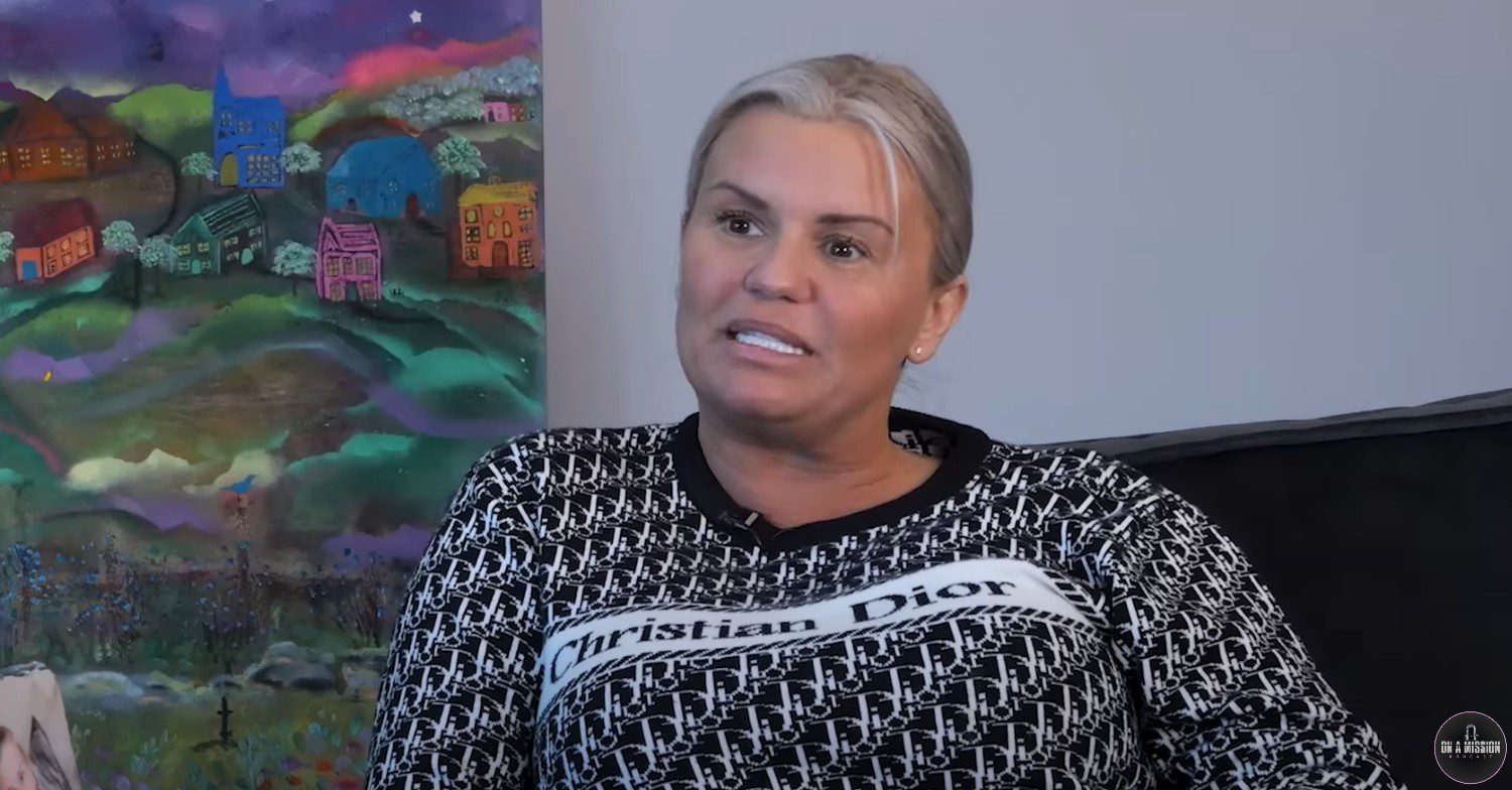 Kerry Katona on a podcast