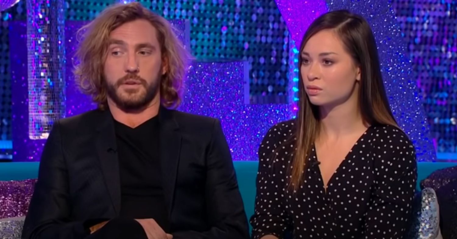 Seann Walsh and Katya Jones talking in an interview