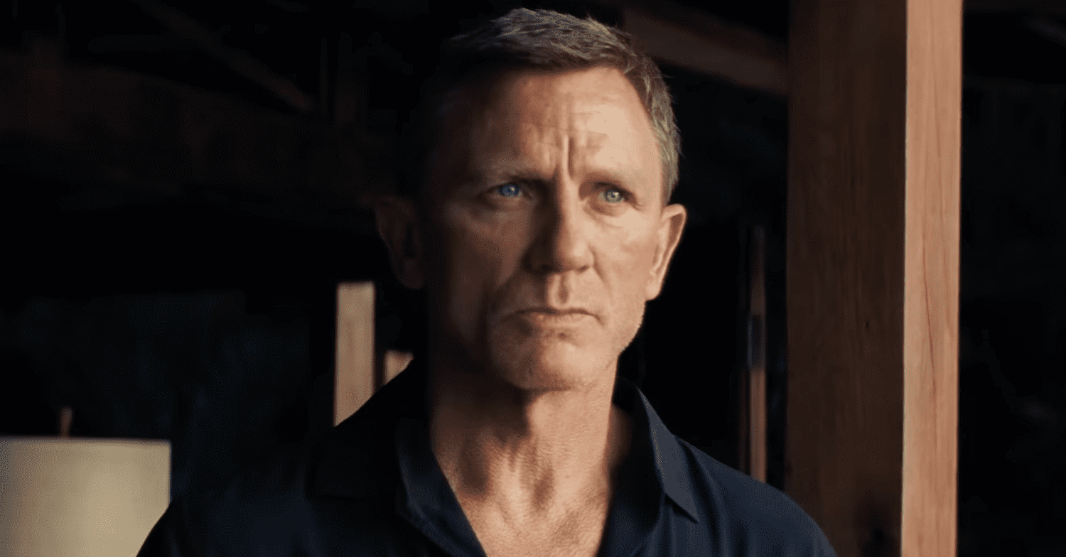 Daniel Craig in last outing as Bond looking mean and moody