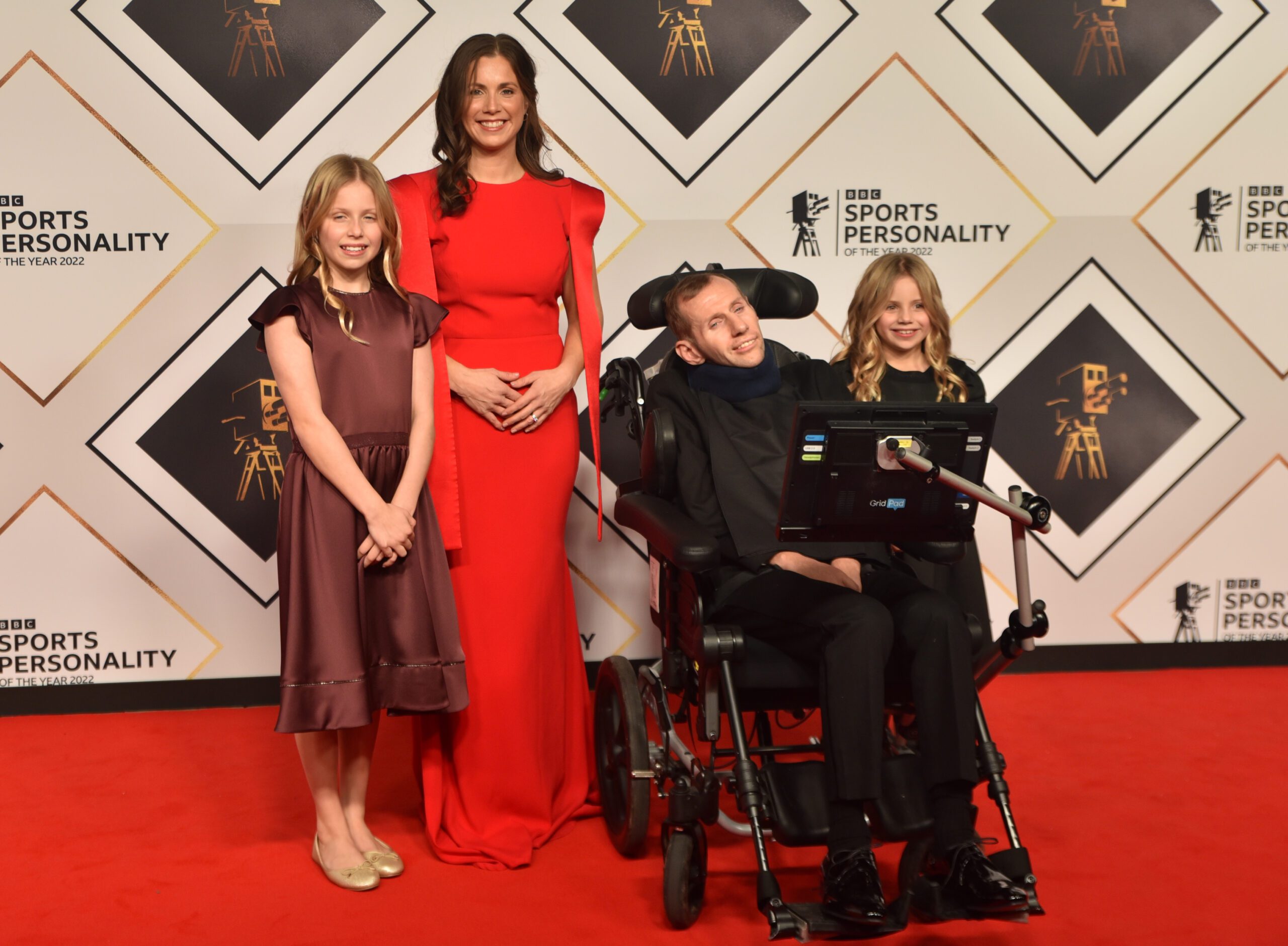 Rob Burrow and his family at the BBC Sports Personality of the Year 2022