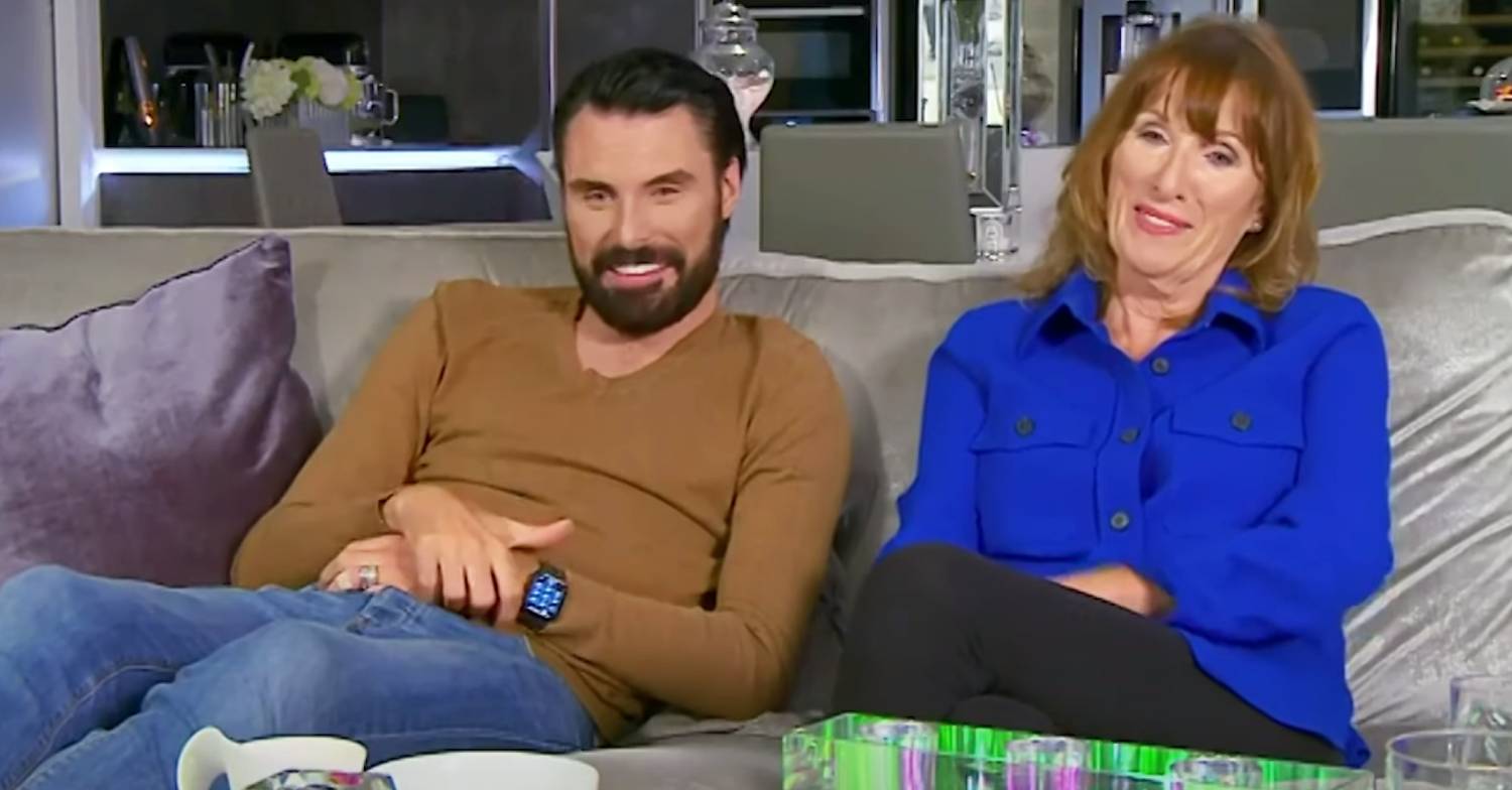 Rylan Clark and his mum Linda smiling on Celebrity Gogglebox