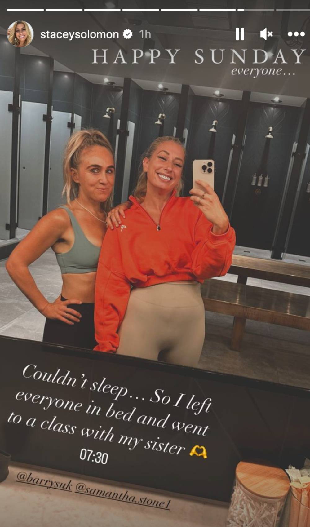 Stacey Solomon shares a selfie Story