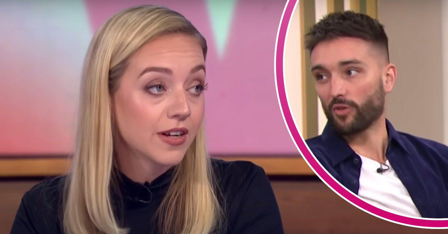 Kelsey Parker looks tp her side, Tom Parker speaks during an interview