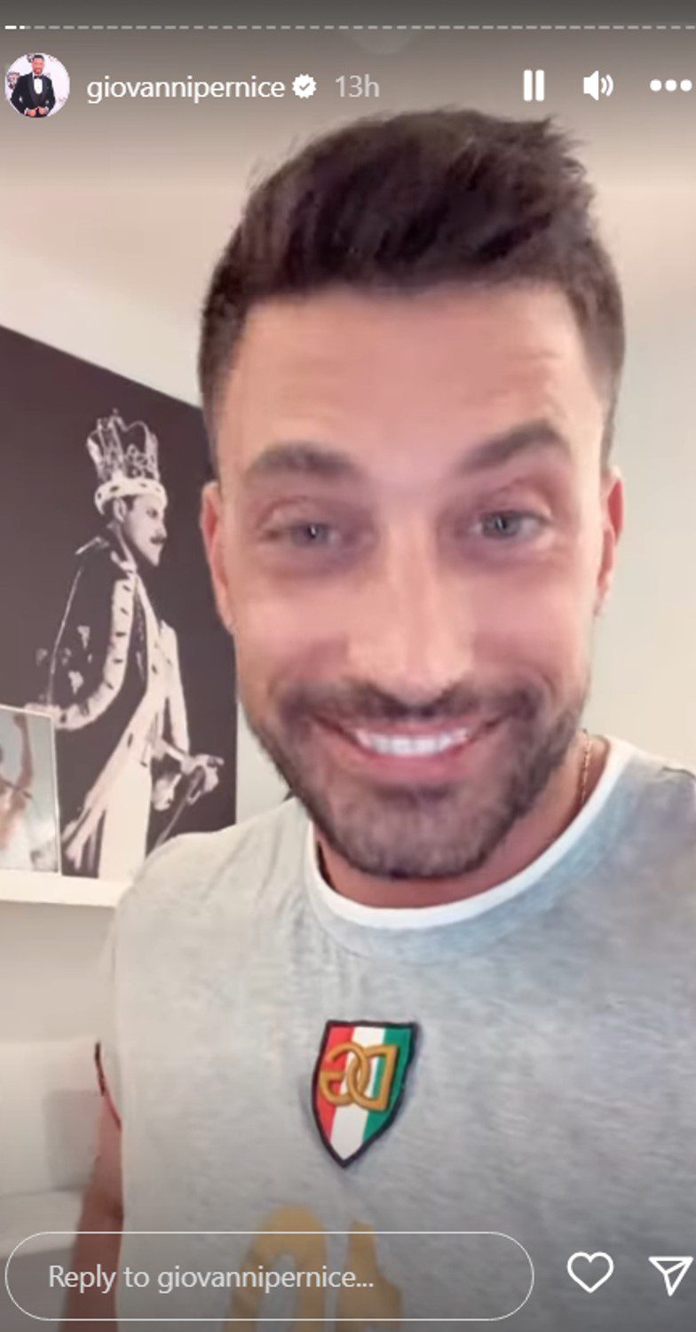 Giovanni Pernice discussing his Strictly partner on Instagram story