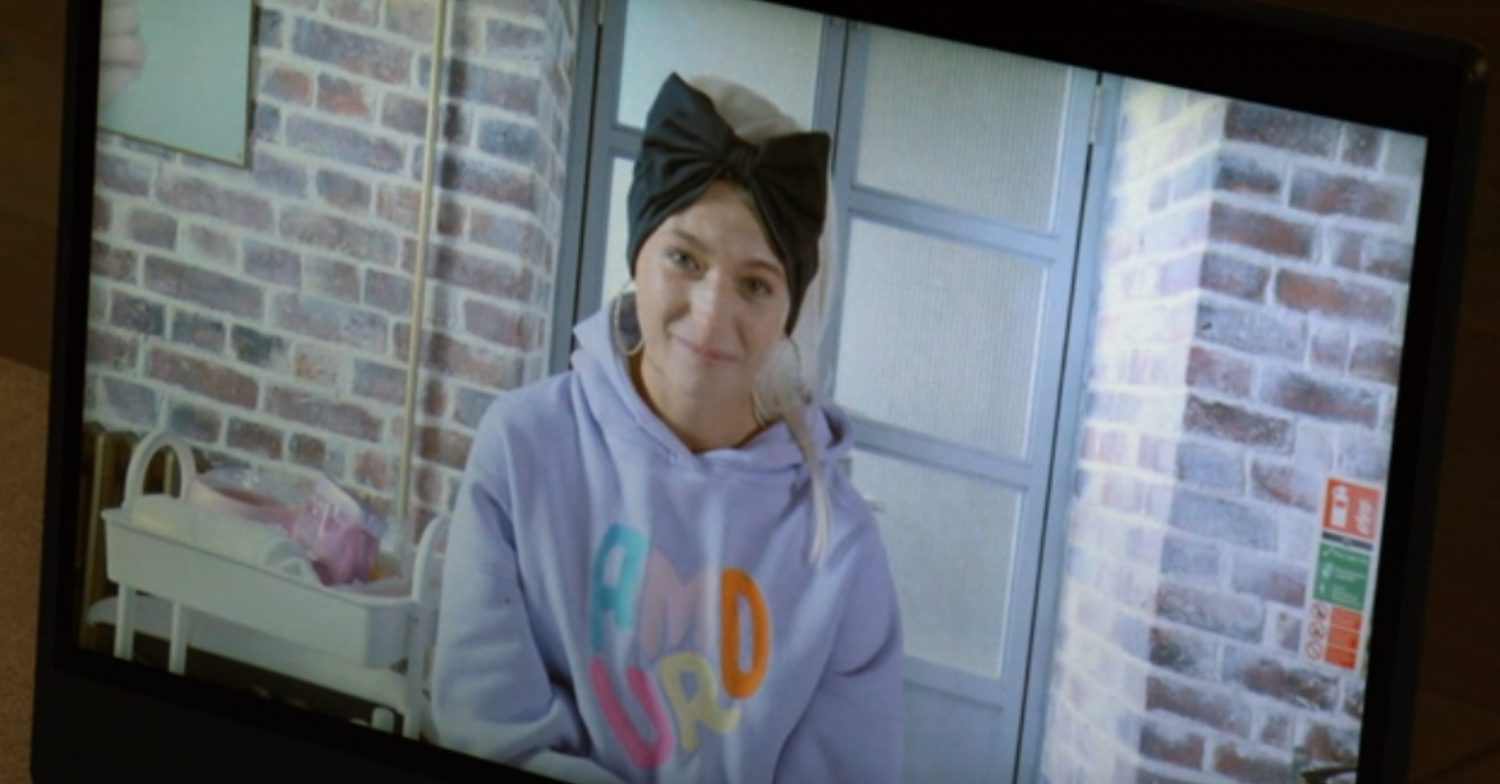 EastEnders' Lola is on a video on the laptop