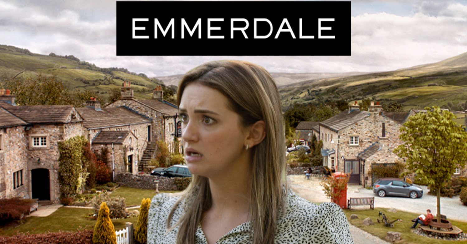 Emmerdale's Gabby, the Emmerdale logo and background of the Dales