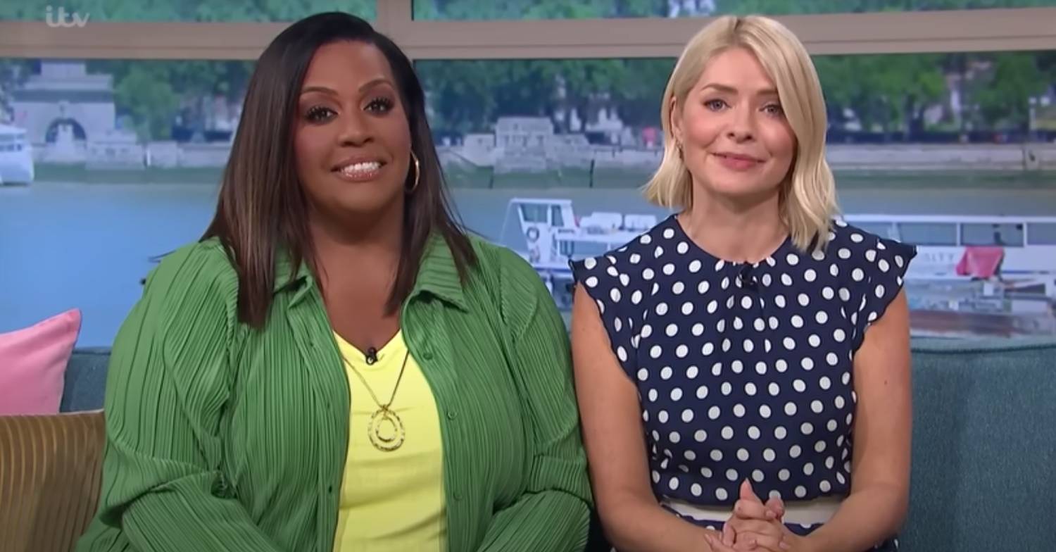 Alison Hammond and Holly Willoughby sit next to one another