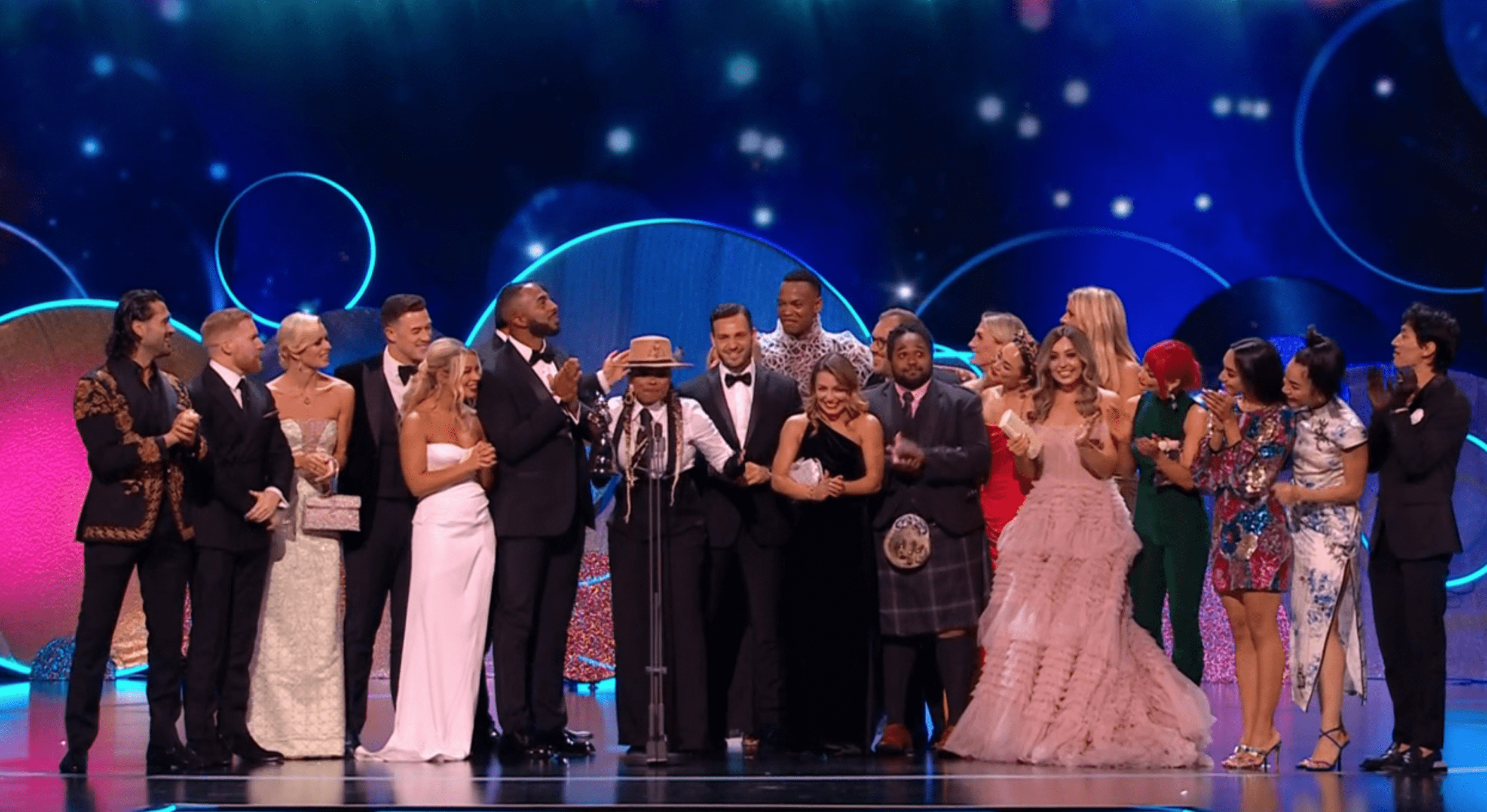 Amy Dowden and the Strictly stars on stage at the NTAs