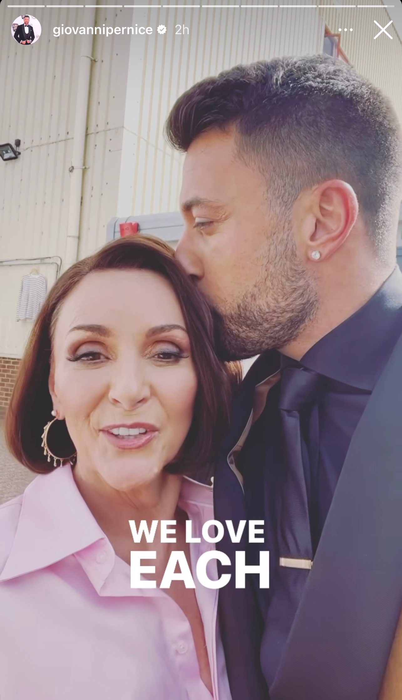 Giovanni kissing Strictly judge Shirley