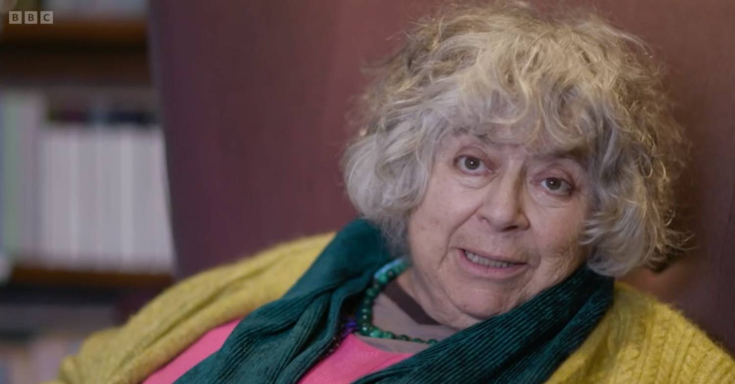 Miriam Margolyes speaks to camera