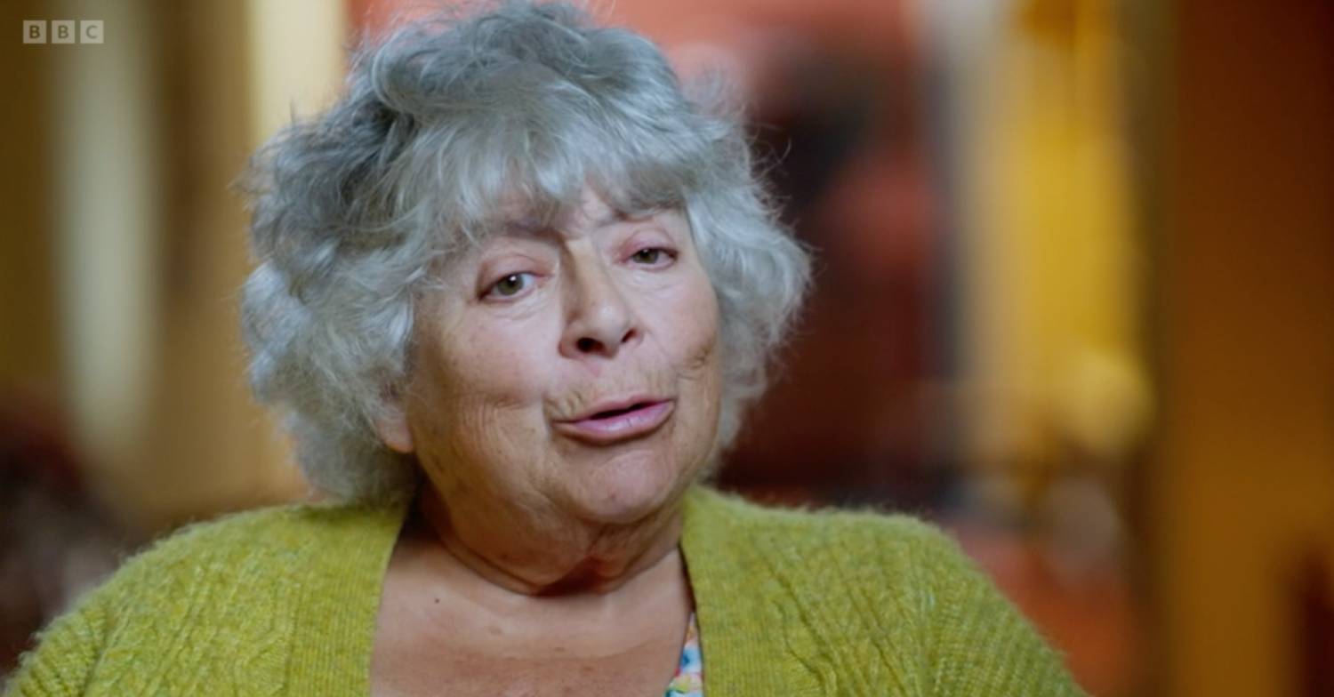 Miriam Margolyes speaks to camera