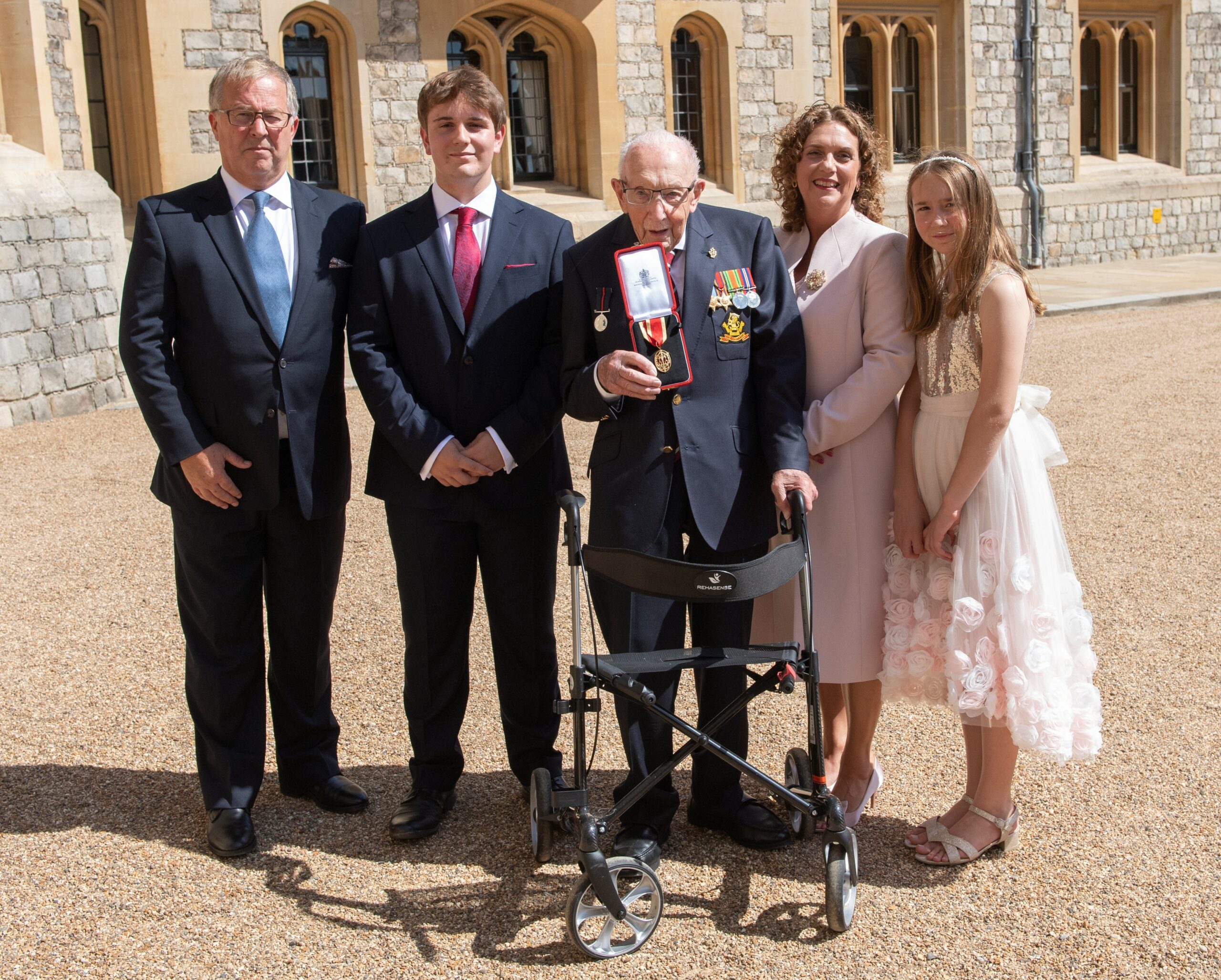 Captain Tom Moore with his family