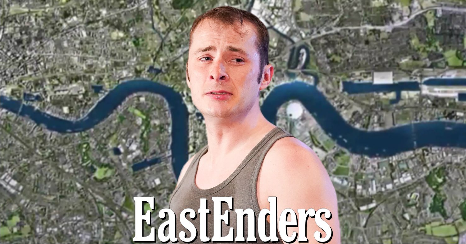 EastEnders' Ben, the EastEnders logo and background of the Thames