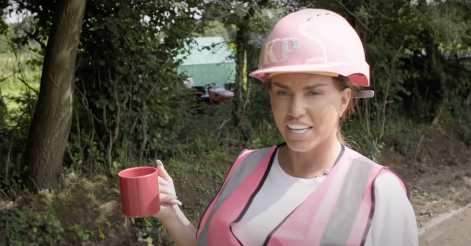 Katie Price gets on with building work