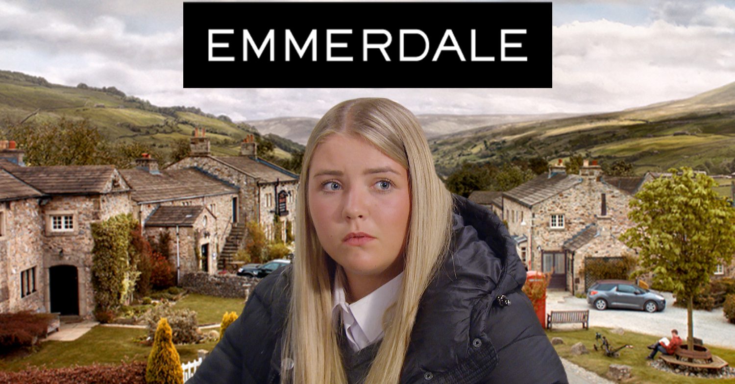 Emmerdale's Cathy, the Emmerdale logo and background of the Dales