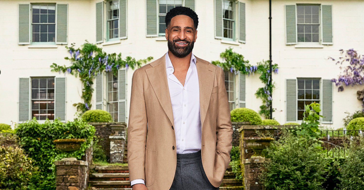My Mum Your Dad TV show contestant Paul smiling while standing outside the mansion they live in