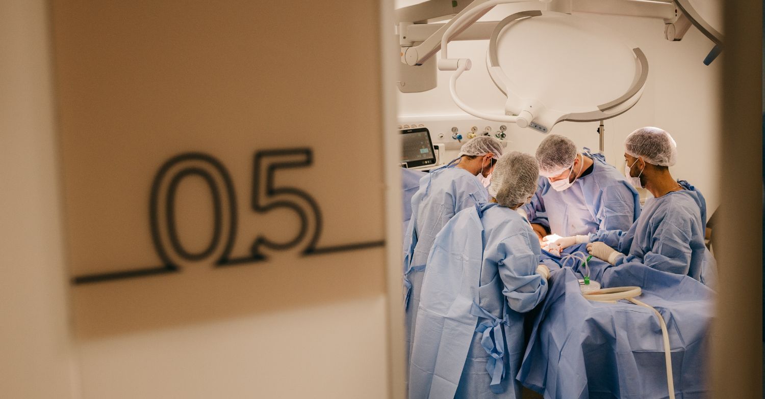 Hospital staff doing surgery