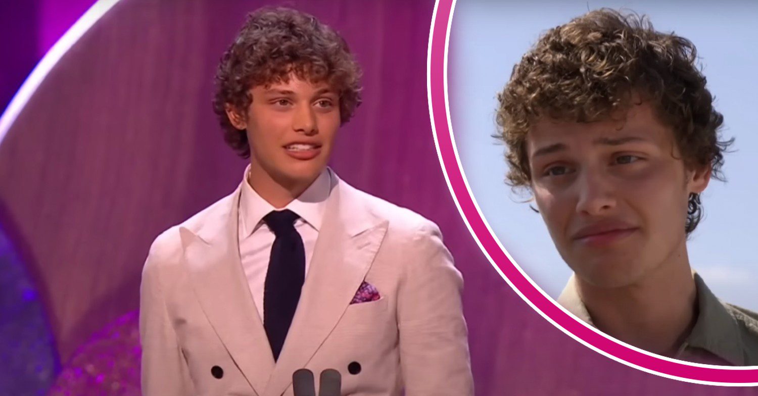 Bobby Brazier collecting his award at the 2023 NTAs