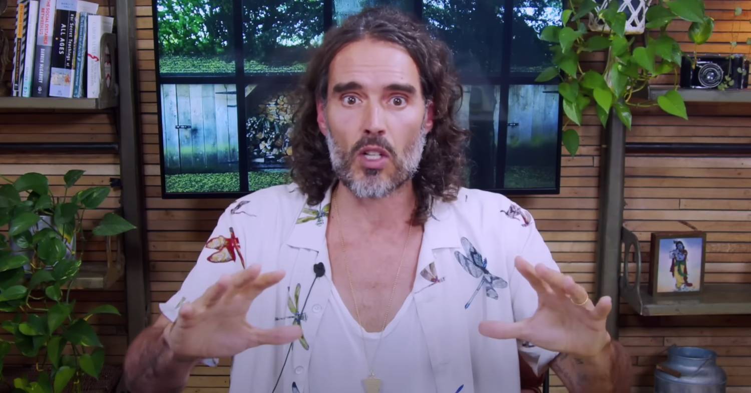Russell Brand speaks on YouTube