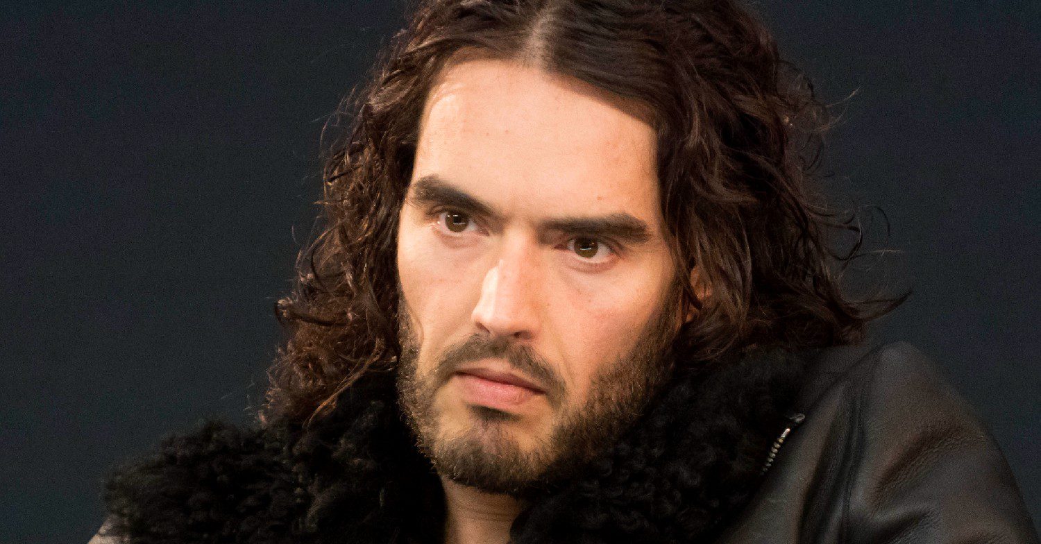 Russell Brand looking serious