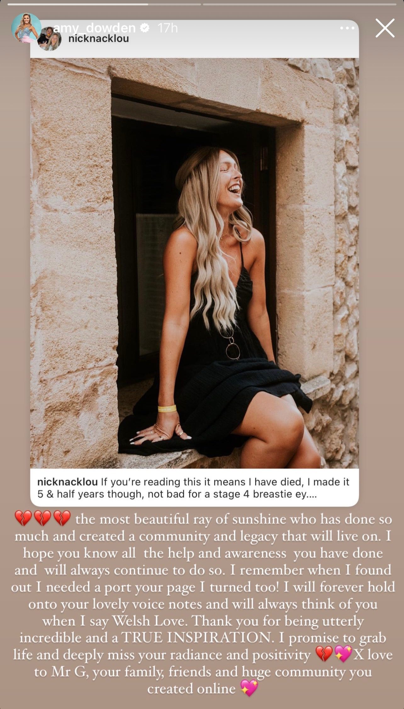 Amy Dowden's Instagram Story
