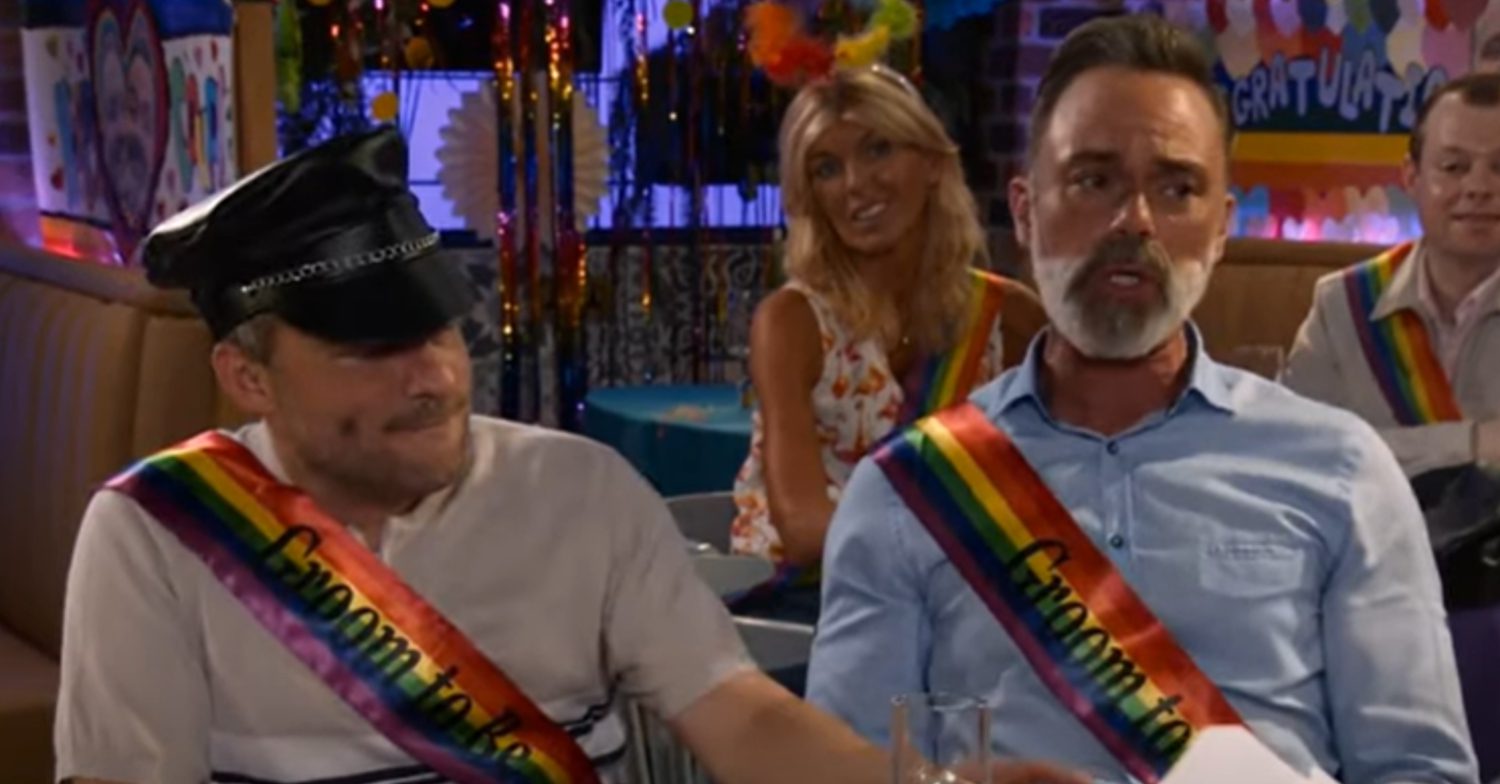 Coronation Street's Billy and Paul are at their stag do in the Bistro