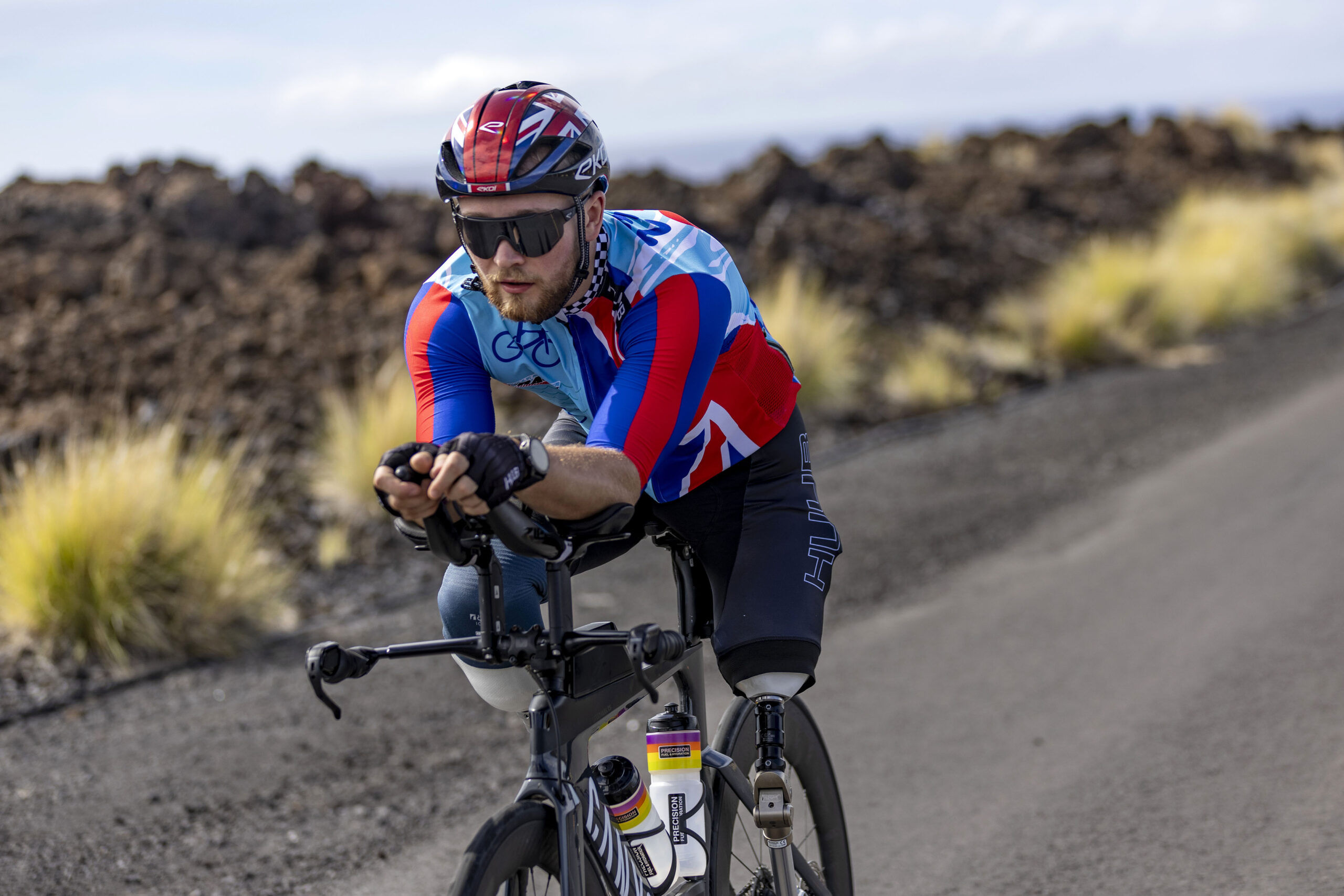 Billy Monger taking part in his Comic Relief challenge