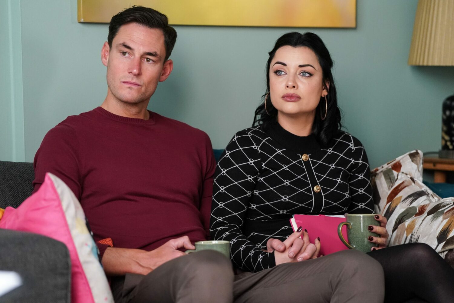 EastEnders' Zack and Whitney are in the sofa, holding hands