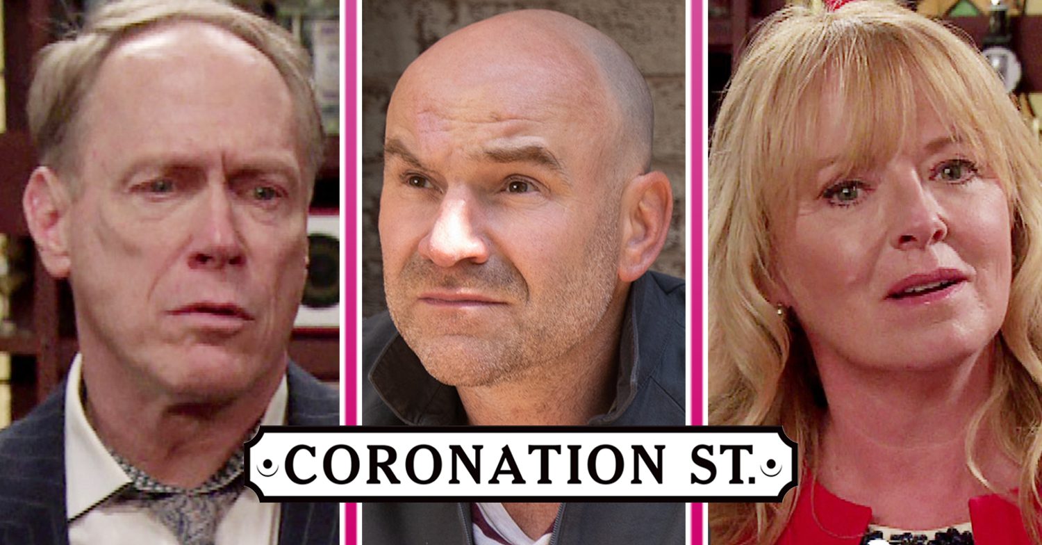 Coronation Street's Stephen, Tim, Jenny and the Coronation Street logo