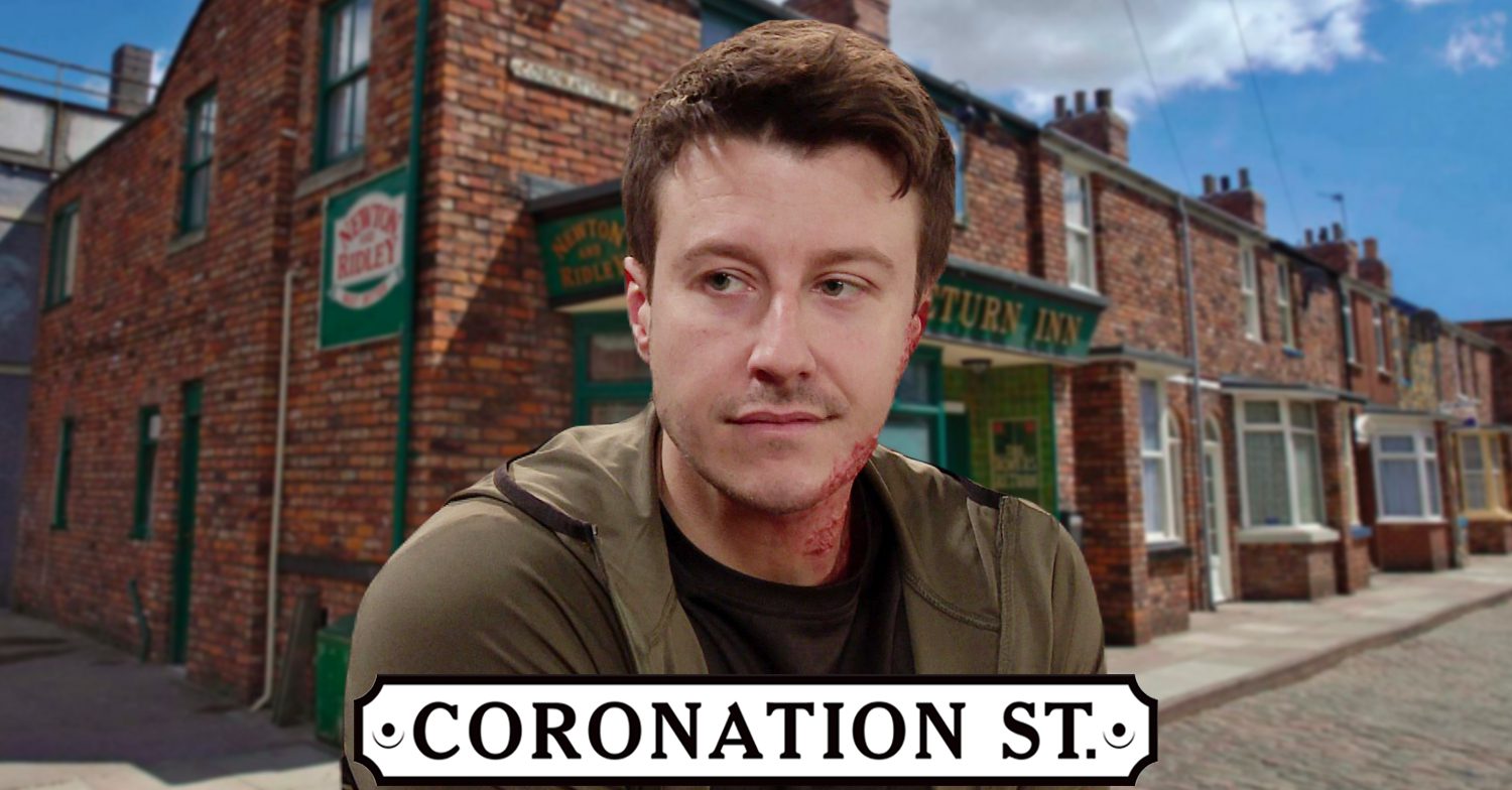 Coronation Street's Ryan, the Coronation Street logo and background of the Rovers