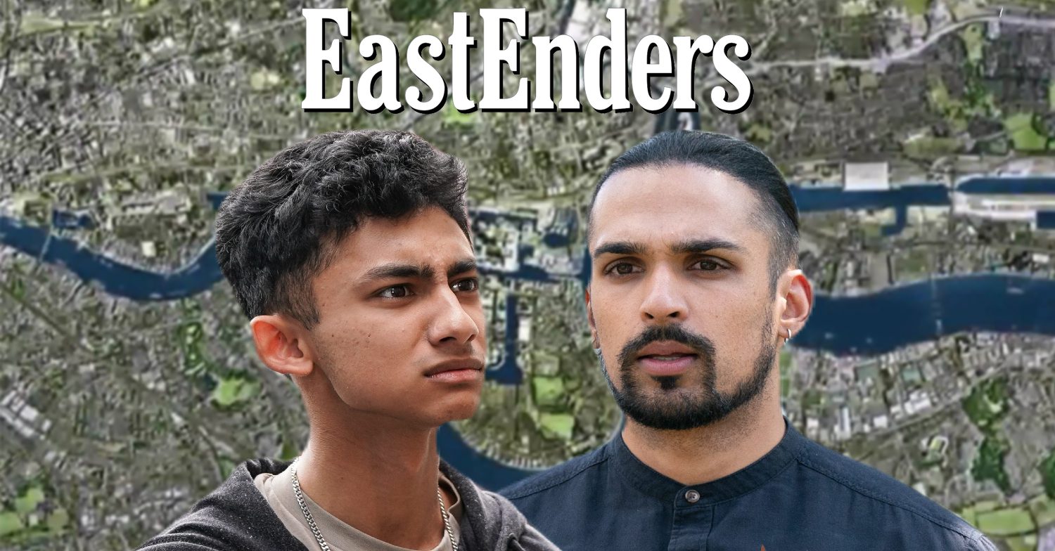 EastEnders' Nugget, Ravi, the EastEnders logo and background of the Thames