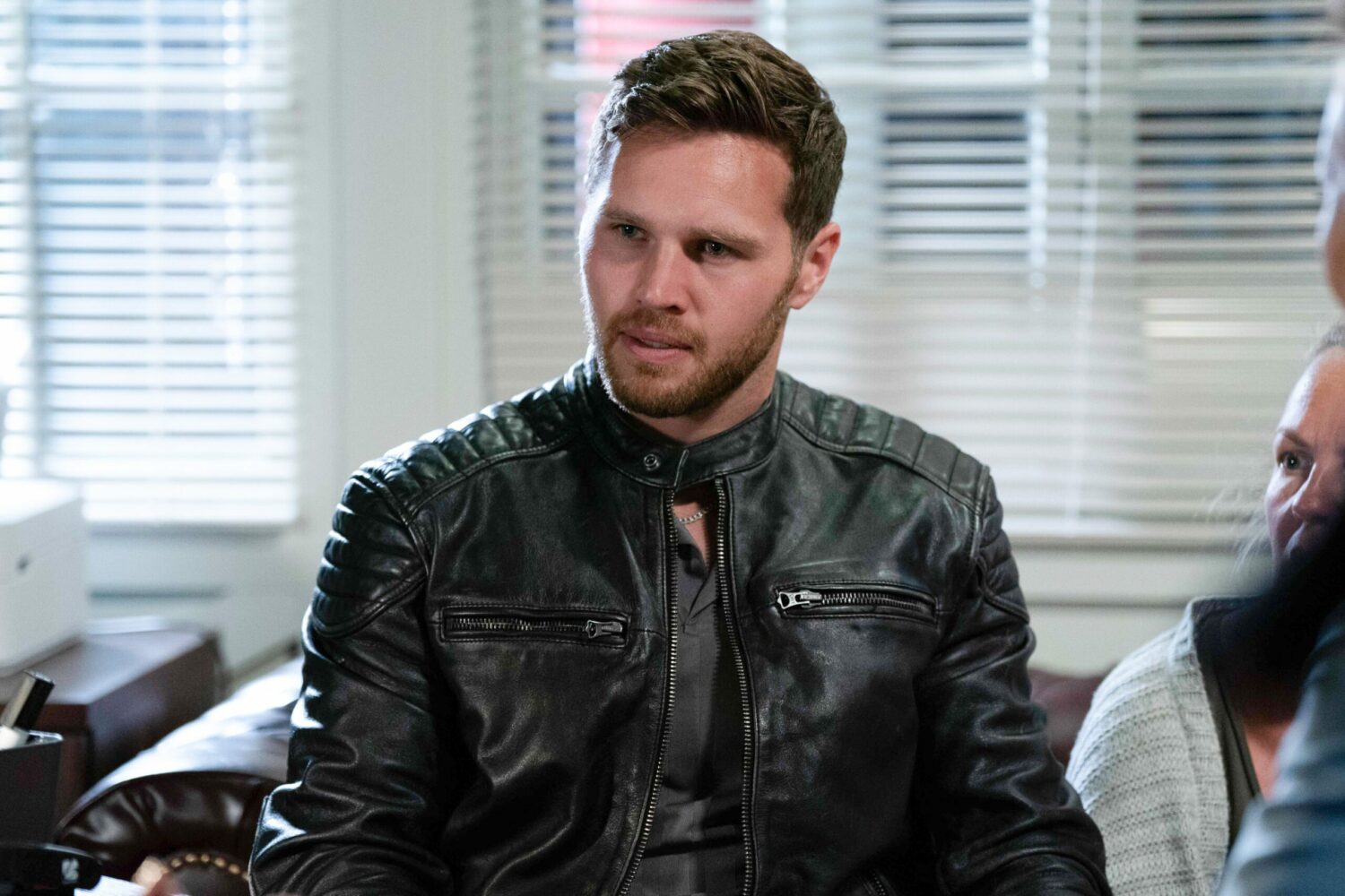 Keanu Taylor looks furious