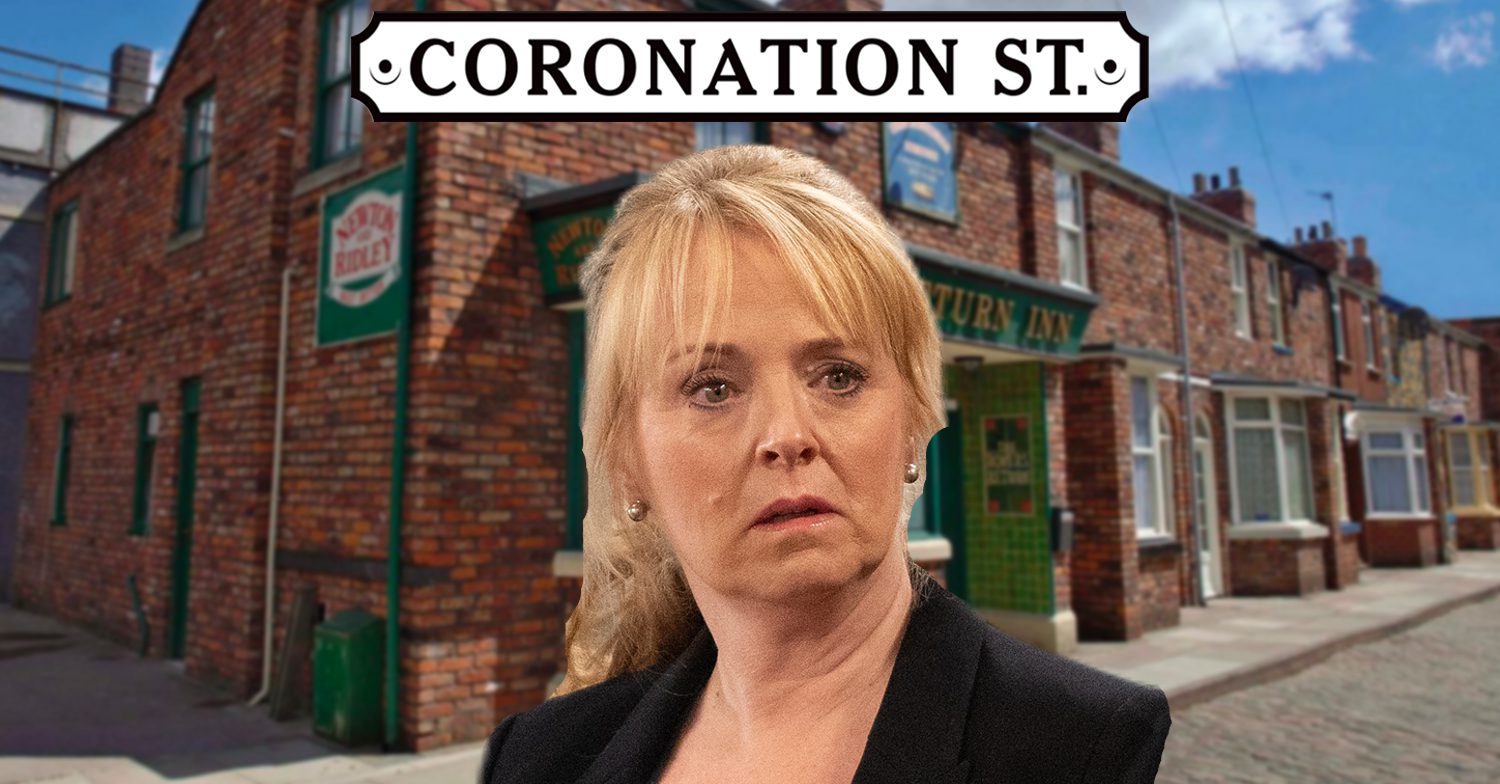 Coronation Street's Jenny, the Coronation Street logo and background of the Rovers