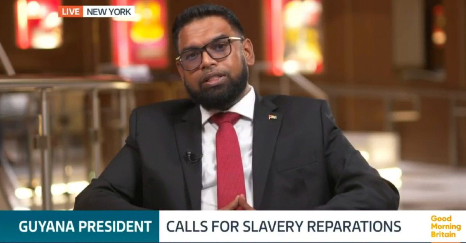 The President of Guyana talking on the ITV show Good Morning Britain